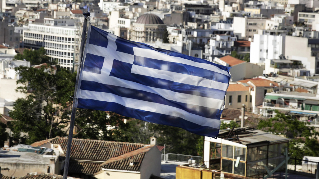 Griechische Fahne in Athen