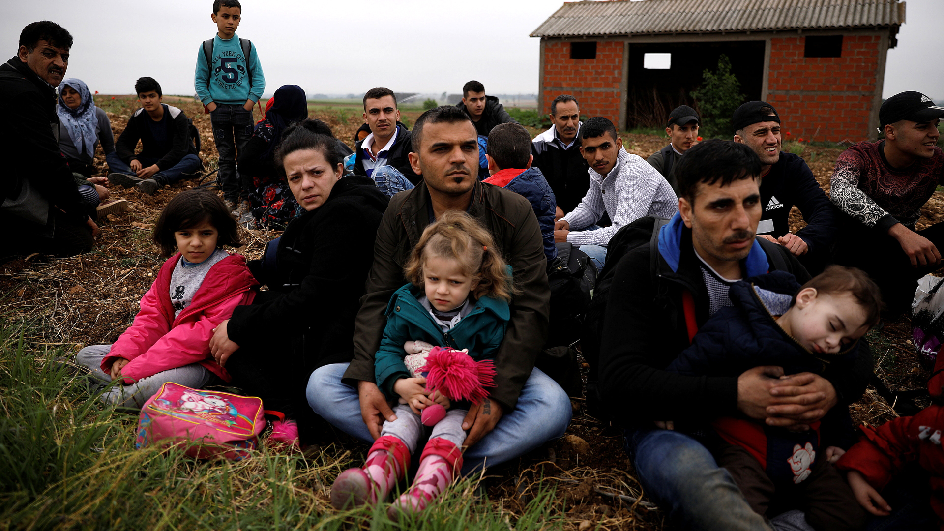 Syrische Flüchtlinge in Griechenland nach der Evros-Überquerung