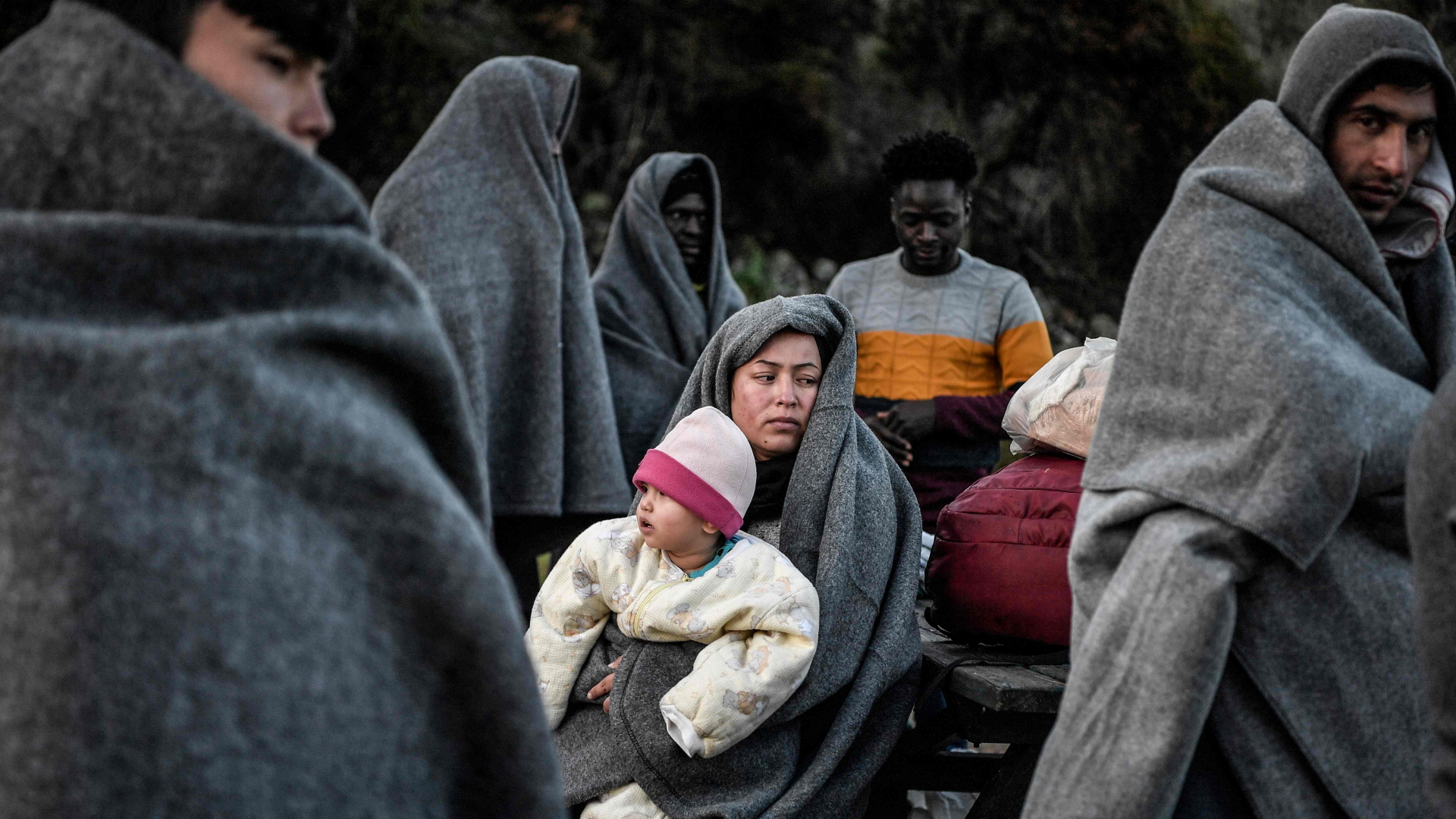 Flüchtlinge und Migranten auf Lesbos, die aus der Türkei über das Meer gekommen sind. | AFP