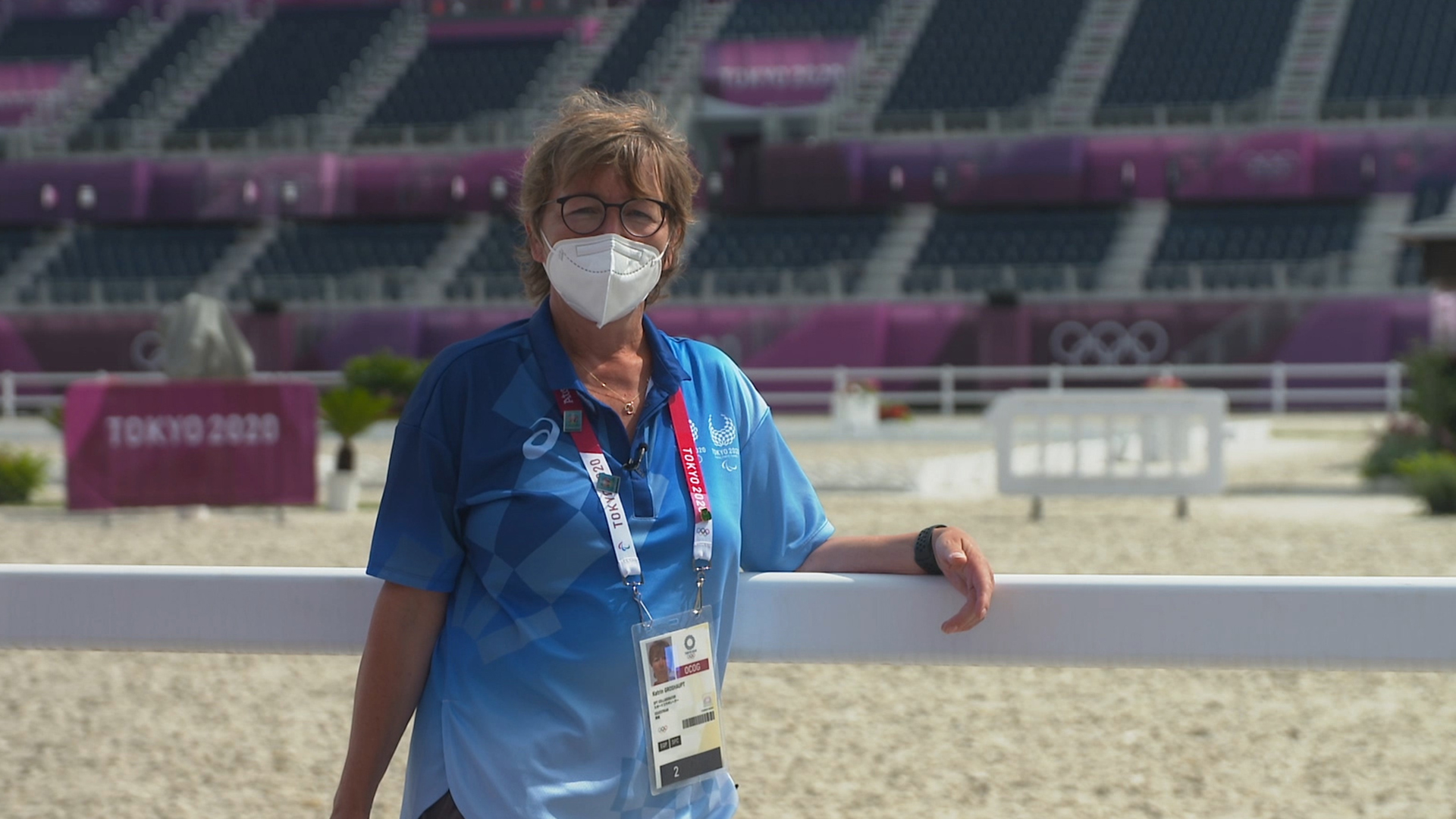 Katrin Groshaupt steht im Olympischen Stadion in Tokio. | ARD Tokio