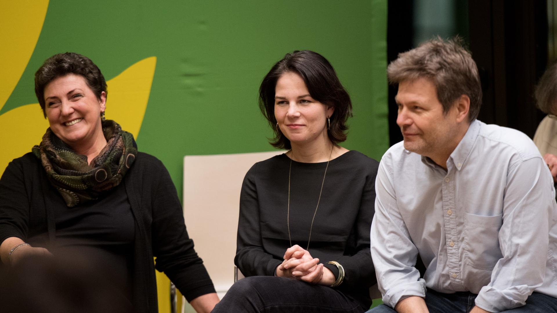 Die Kandidaten für den Grünen-Parteivorsitz: Anja Piel (links), Annalena Baerbock und Robert Habeck | dpa