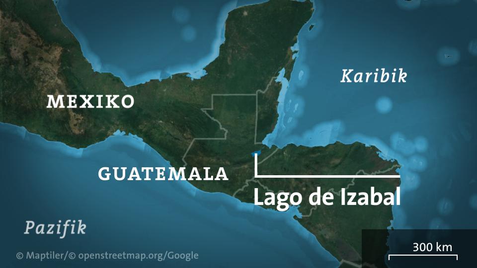Karte: Der Izabal-See in Guatemala
