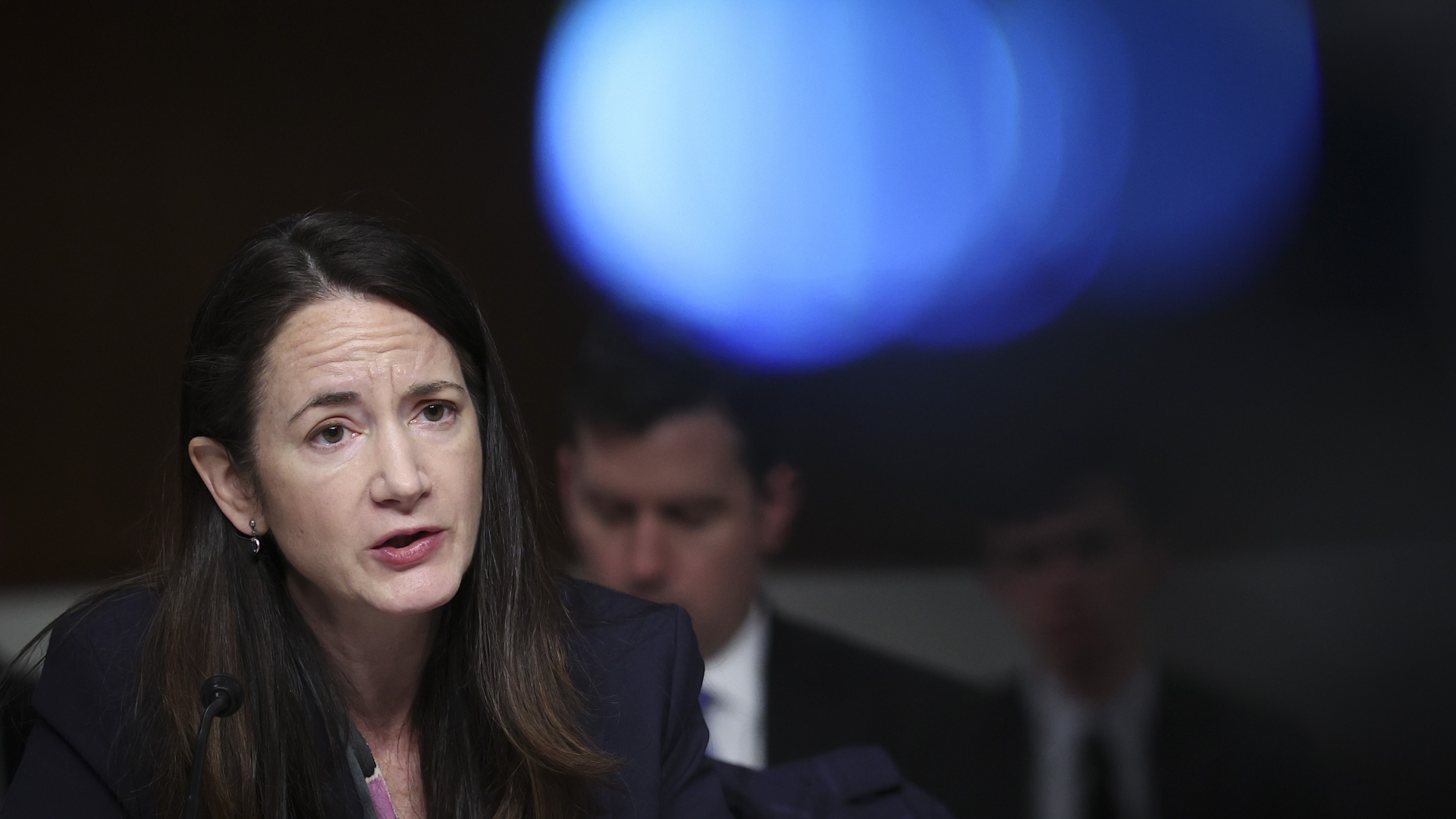 Avril Haines bei einer Anhörung in einem Ausschuss des US-Senats zum Krieg in der Ukraine.  | AFP