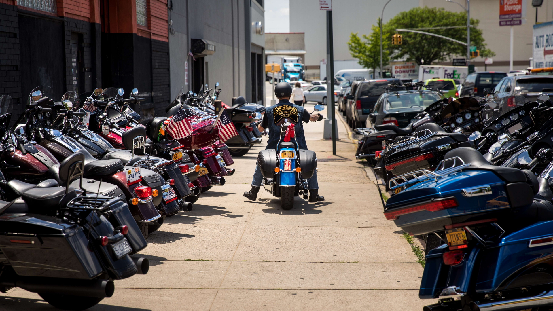 Harley-Davidson-Motorräder in einem Showroom in New Yor. | AFP