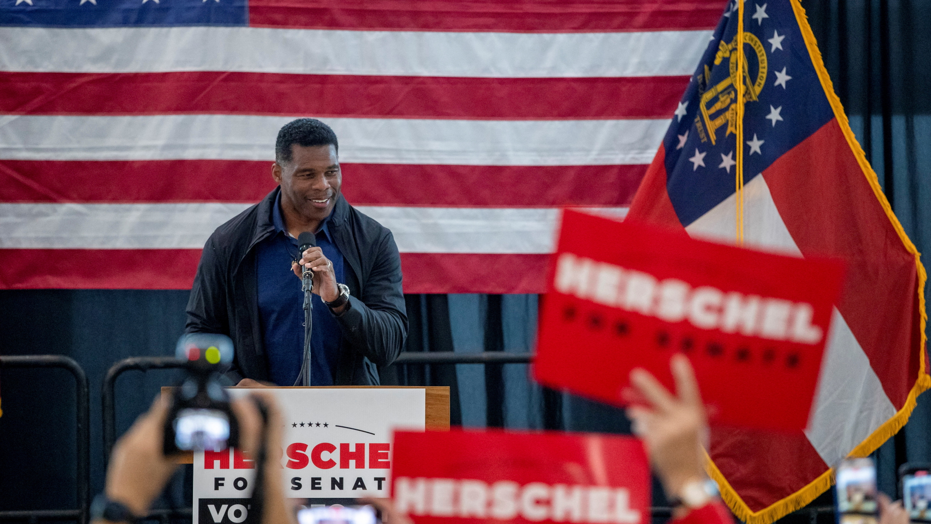 Hershel Walker bei einem Wahlmapfauftritt in Ellijay (US-Bundesstaat Georgia) | REUTERS