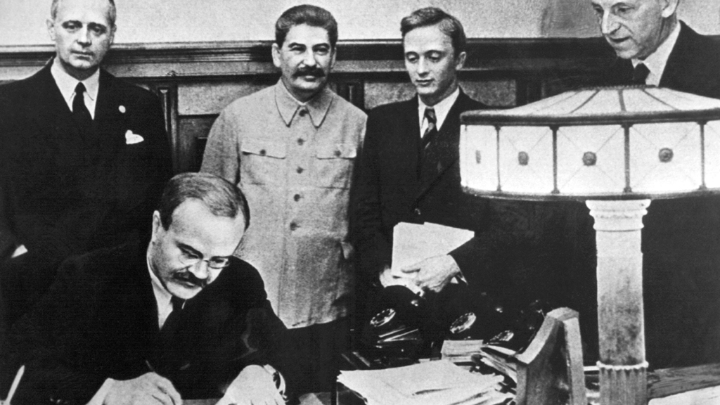 Unterzeichnung des deutsch-russischen Nichtangriffspakts 23.8.1939