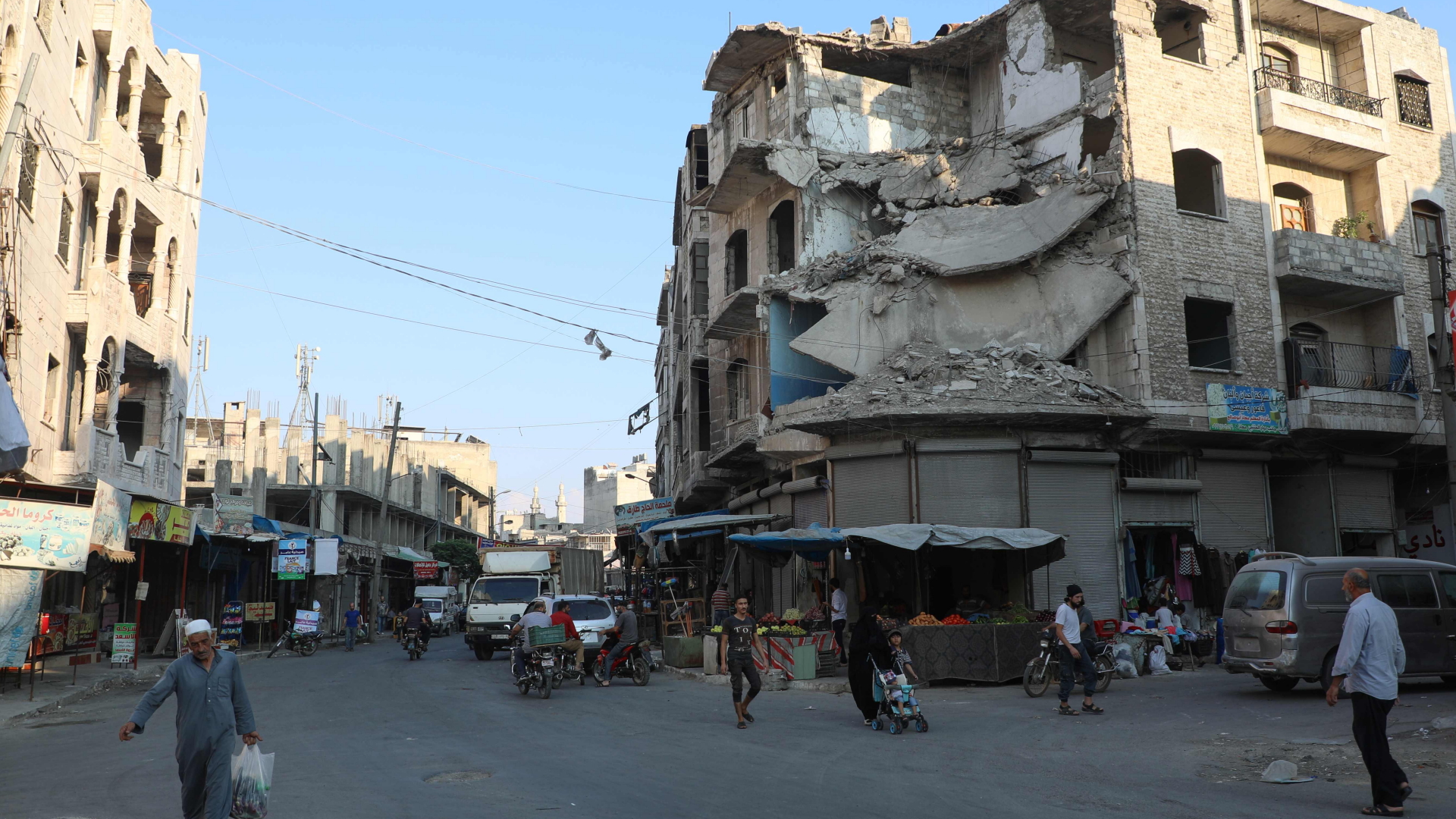 Zerstörte Häuser in der Innenstadt von Idlib | AFP