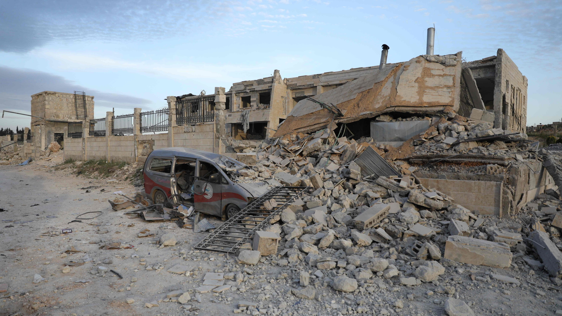 Ein zerstörtes Krankenhaus Nahe Idlib. | AFP