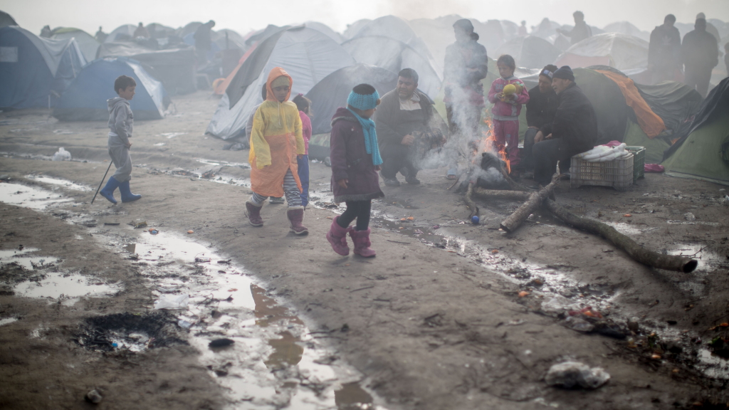Flüchtlingslager in Idomeni nach Regen | null