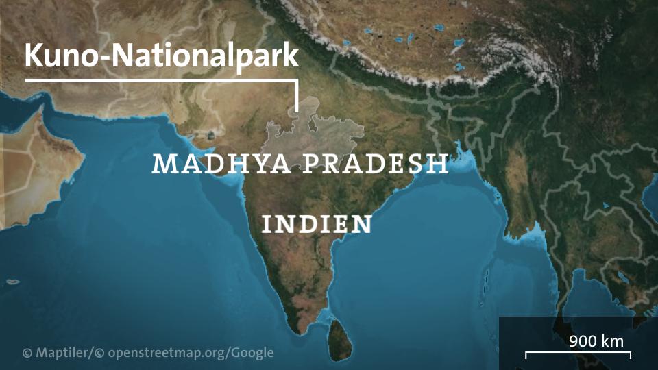 Satellitenbild des Kuno-Nationalparks in Indien