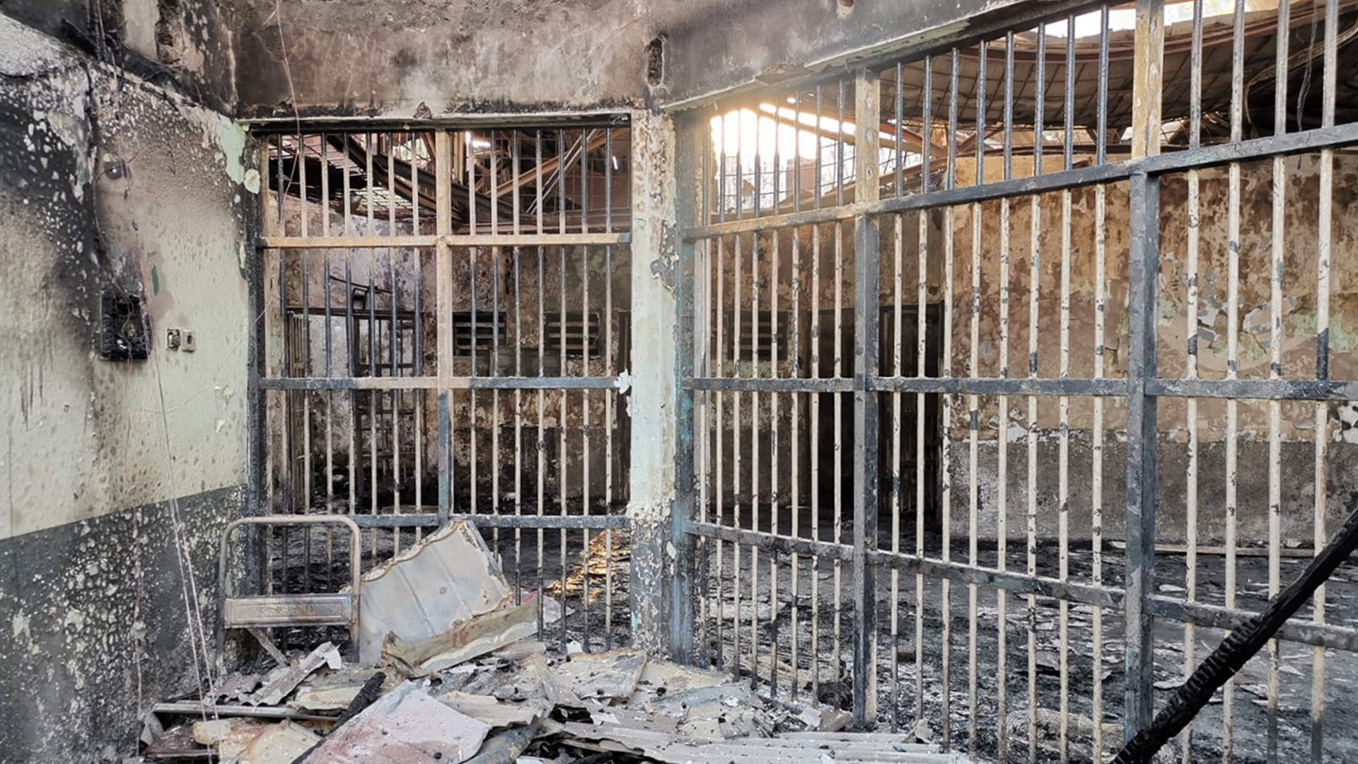 Ausgebrannte Gefängniszellen | AFP