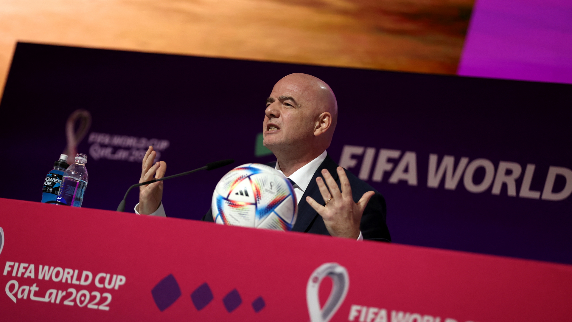 FIFA-Präsident Gianni Infantino im Main Media Center, Doha | REUTERS