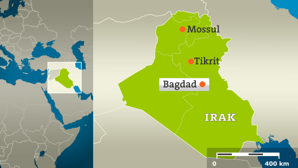 Karte Irak Bagdad Mossul Tikrit