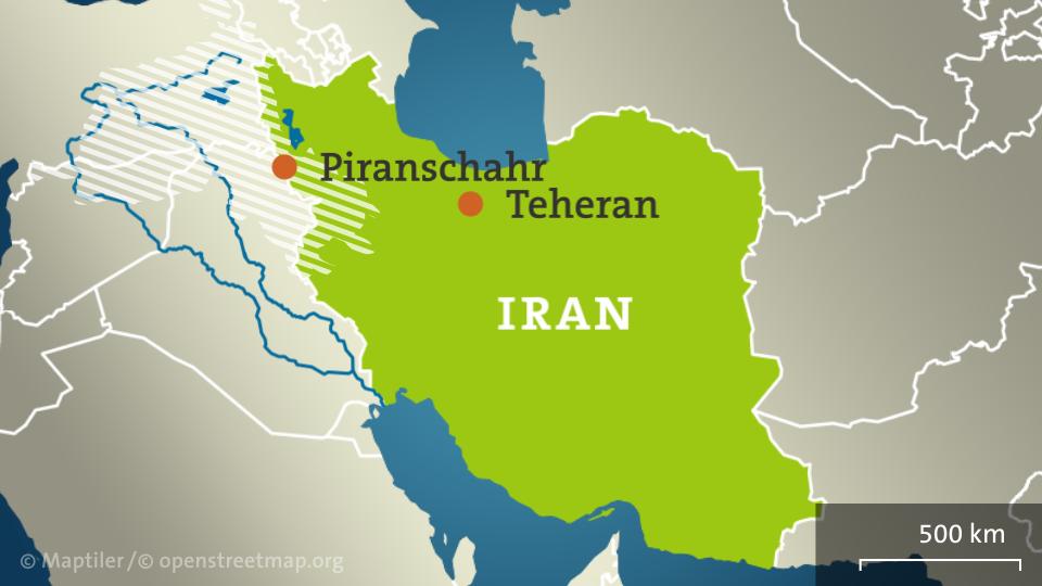 Karte: Piranschahr im Iran