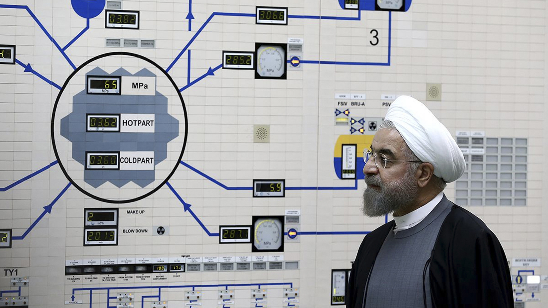 Hassan Ruhani, Präsident des Iran, besucht ein Atomkraftwerk (Archivbild). | dpa