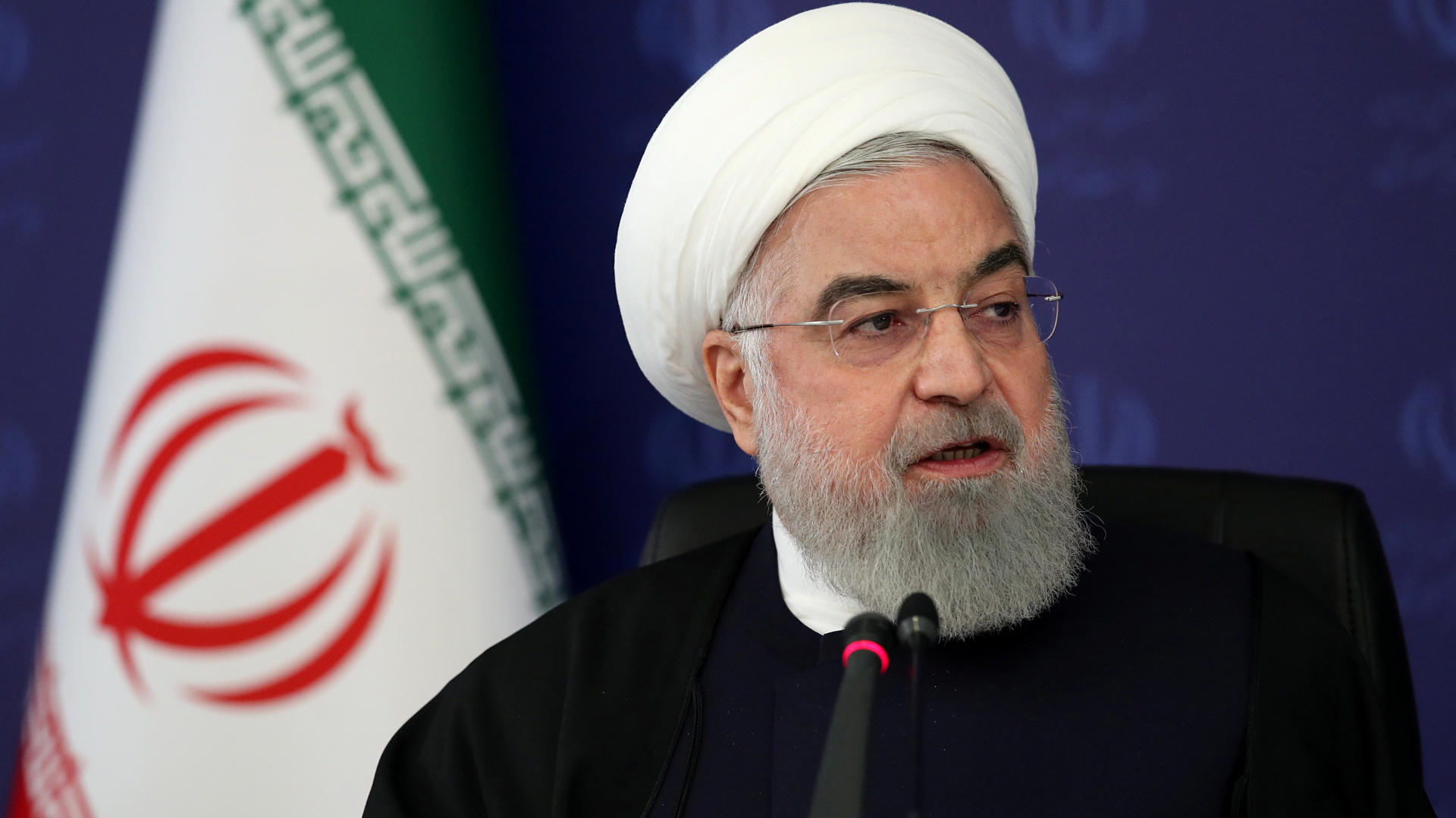 Der iranische Präsident Hassan Rouhani spricht am 1. April 2020 im Parlament zur Corona-Krise. | VIA REUTERS