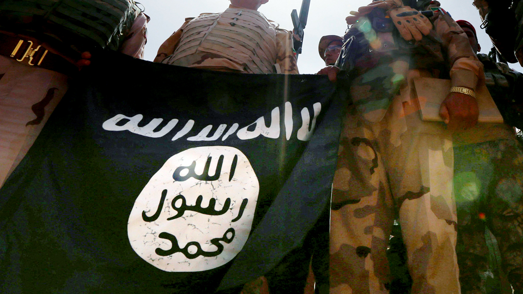 Fahne der Terrormiliz Islamischer Staat