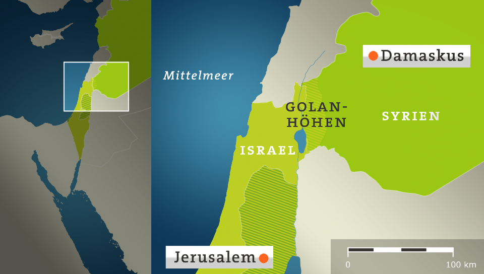 Golan-Höhen an der Grenze von Israel und Syrien