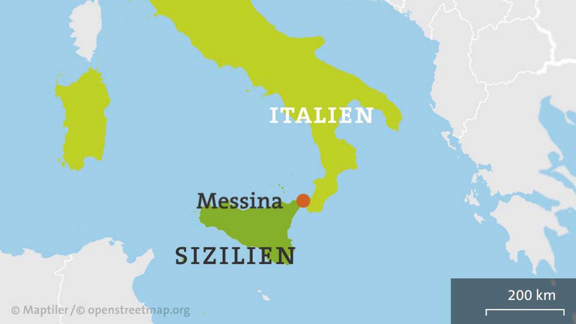 Karte mit Italien und Sizilien | ARD-Aktuell