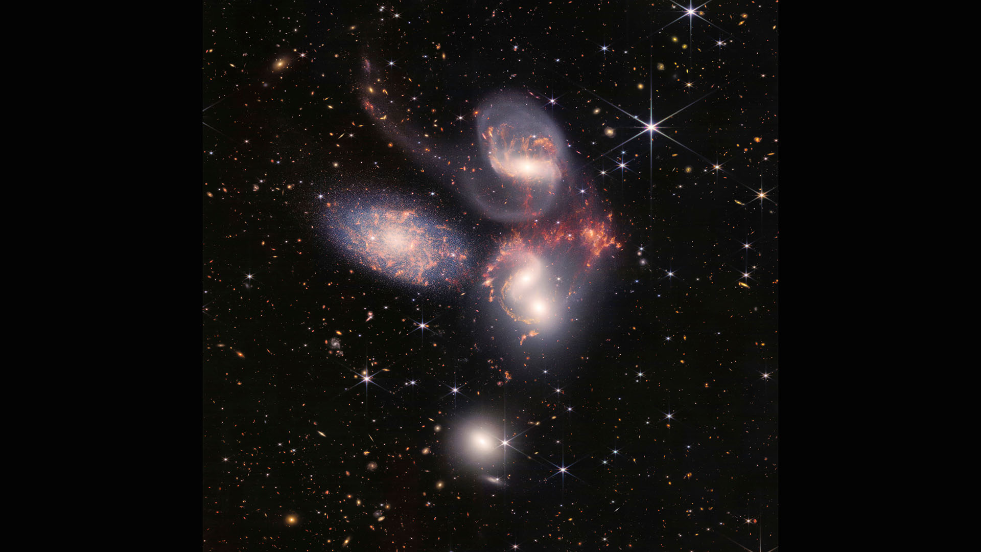 Stephans Quintett - Eine Gruppe von fünf Galaxien
