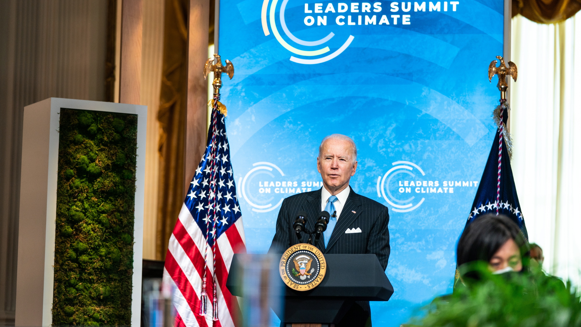 Joe Biden spricht während des virtuellen Klimatreffens. | EPA