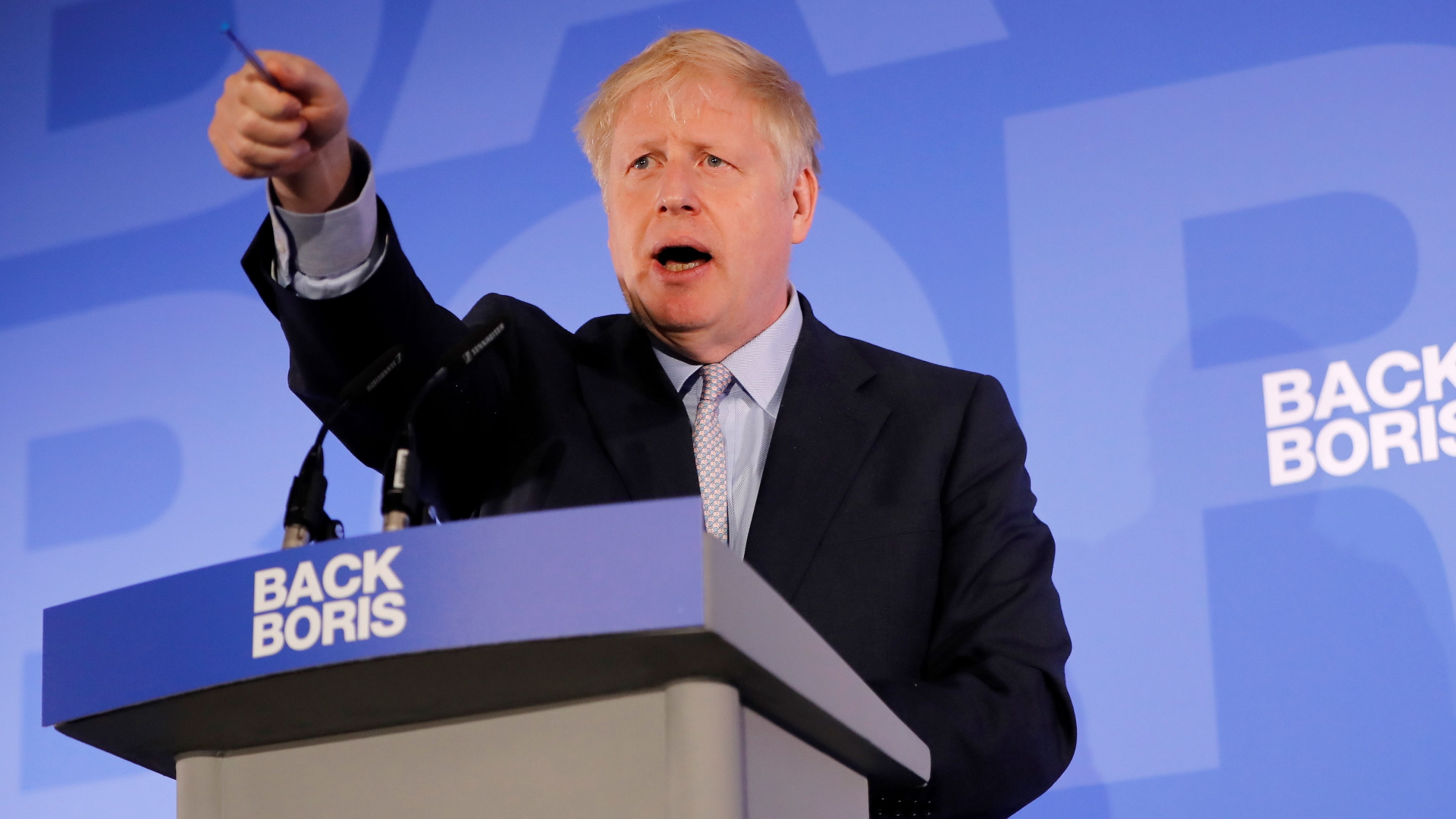 Boris Johnson stellt im Rennen um den Parteivorsitz der Tories seine Pläne vor. | AFP