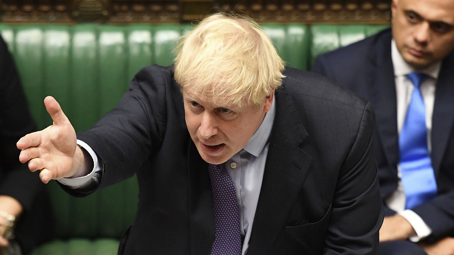 Boris Johnson, Premierminister von Großbritannien, gestikuliert, während er bei einer Debatte im Unterhaus.
