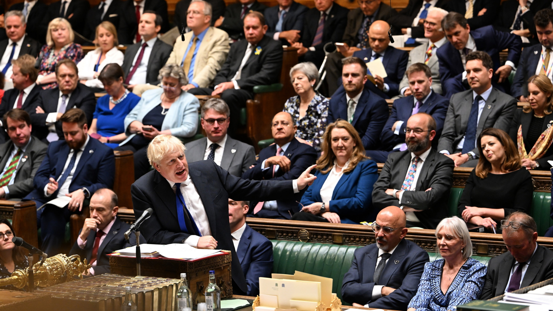 Boris Johnson im britischen Parlament | AP