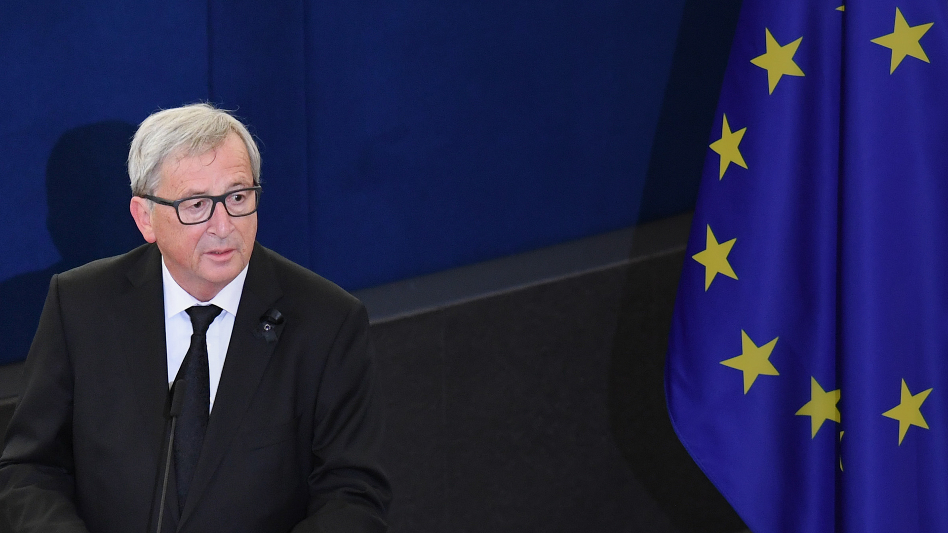 EU-Kommissionspräsident Jean-Claude Juncker hält eine Rede.