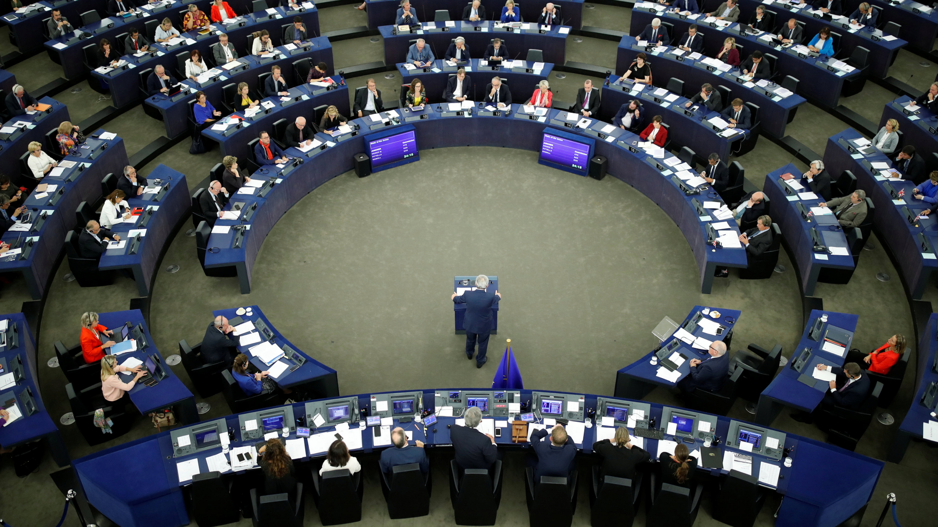EU-Kommissionspräsident Jean-Claude Juncker hält eine Rede vor dem EU-Parlament