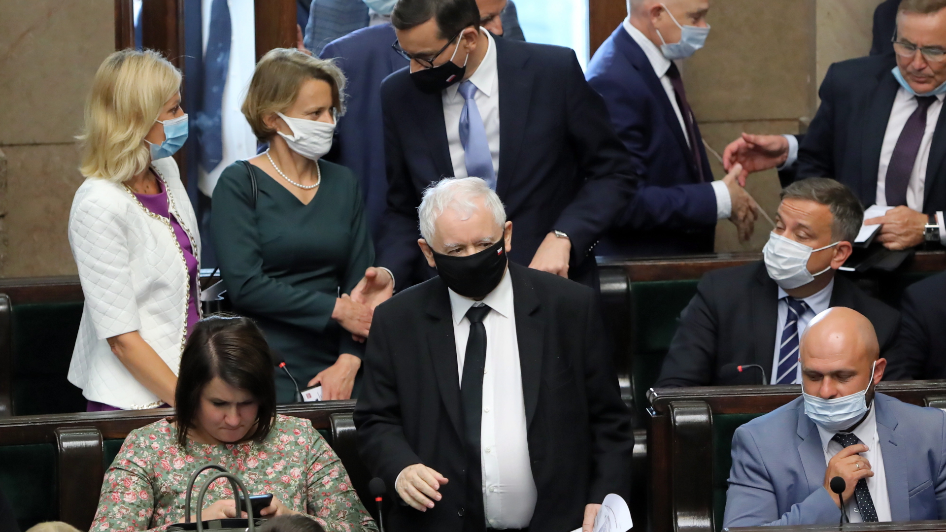 PiS-Chef Kazczynski während der Parlamentsdebatte zum neuen Mediengesetz | Bildquelle: EPA
