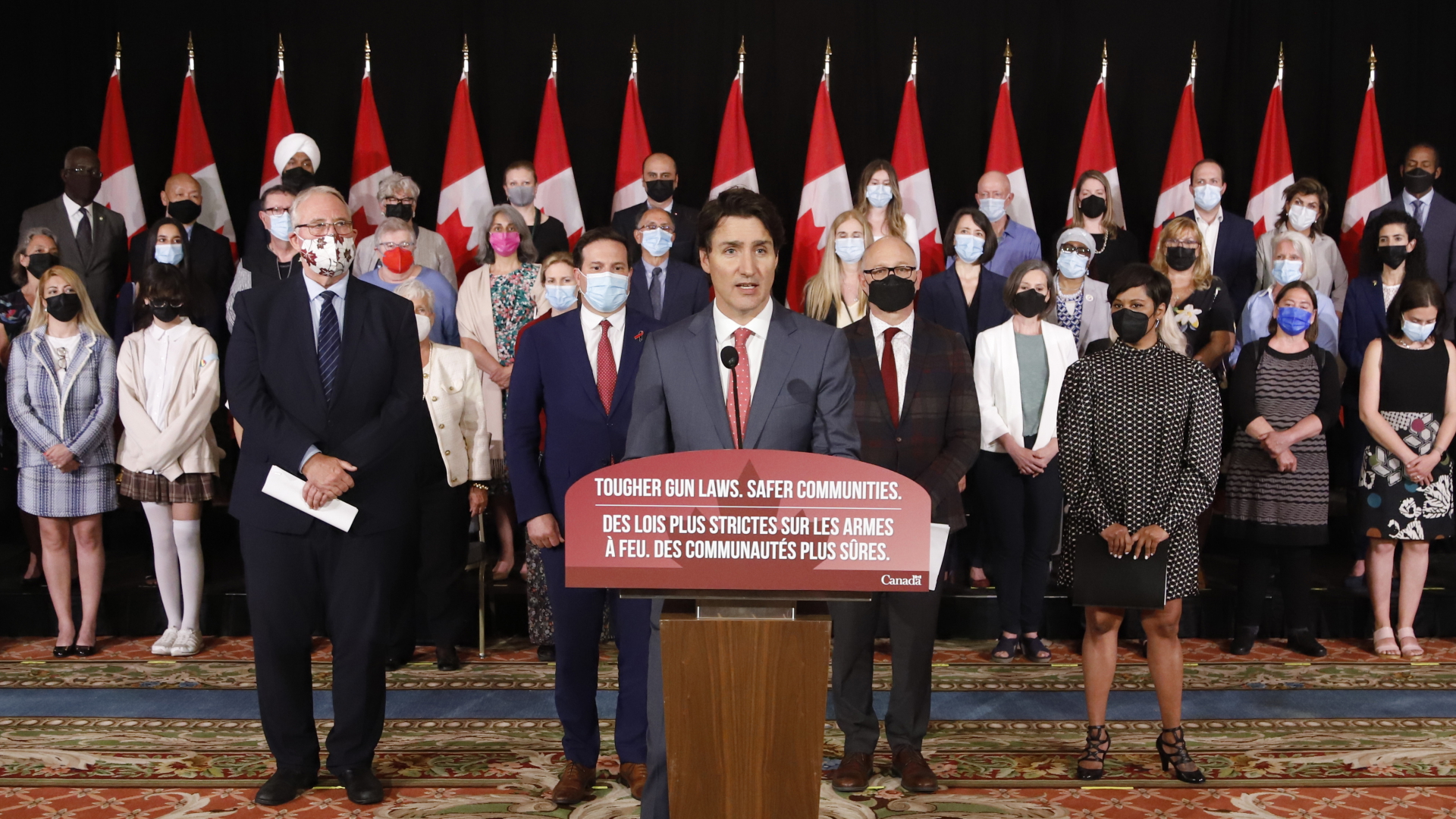 Justin Trudeau, Premierminister von Kanada, auf einer Pressekonferenz | dpa