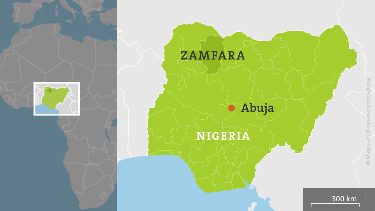 Karte Nigeria mit Zamfara