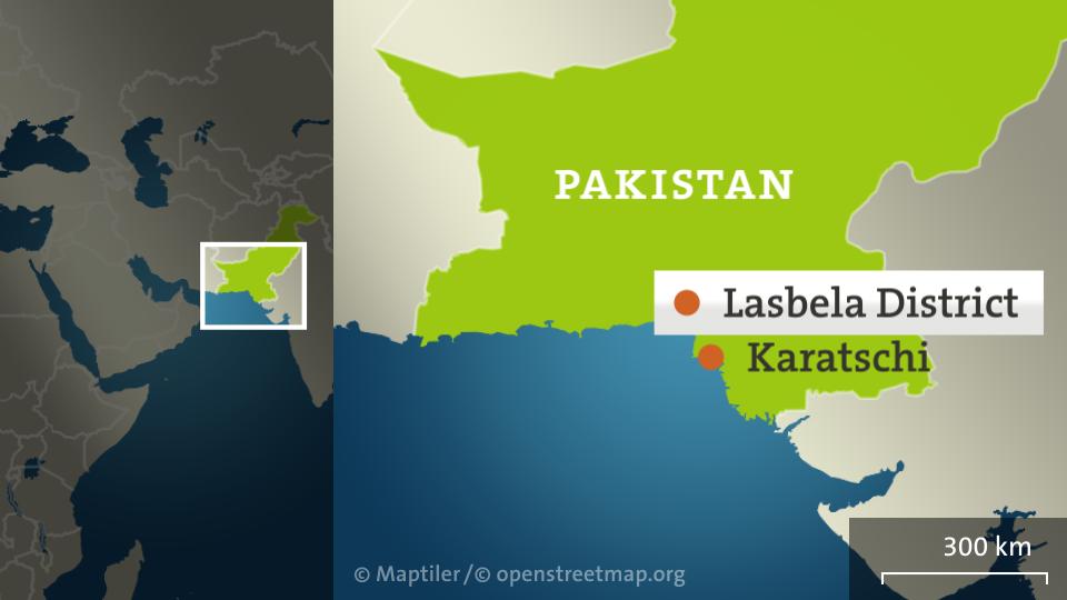 Karte Pakistan Lasbela Distrikt