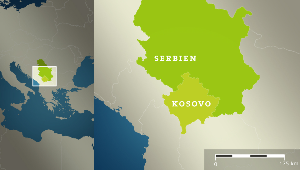 Karte: Serbien Kosovo