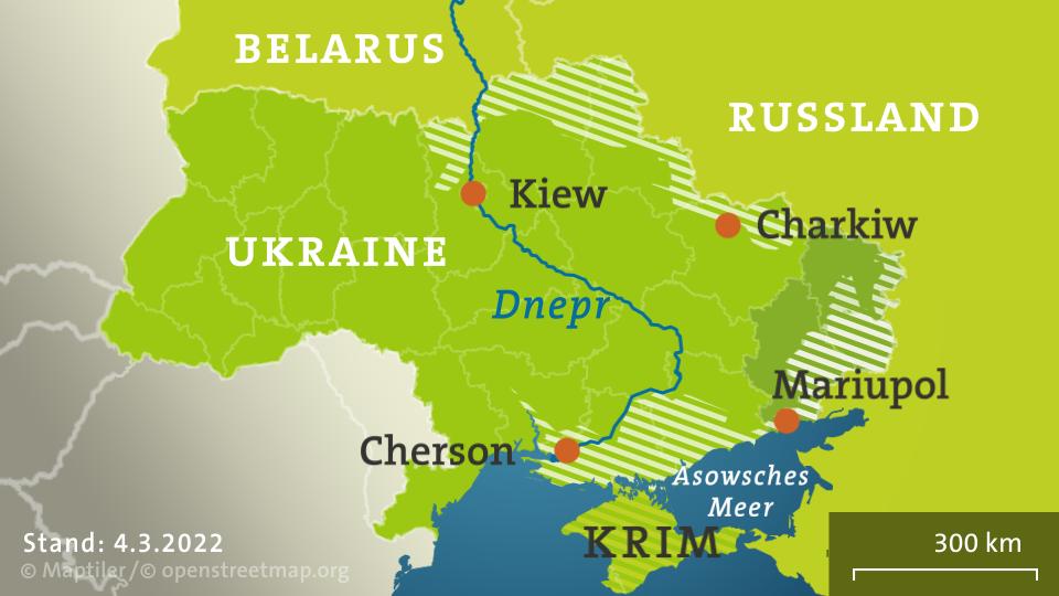 Frontverläufe in der Ukraine | ISW/ 04.03.2022
