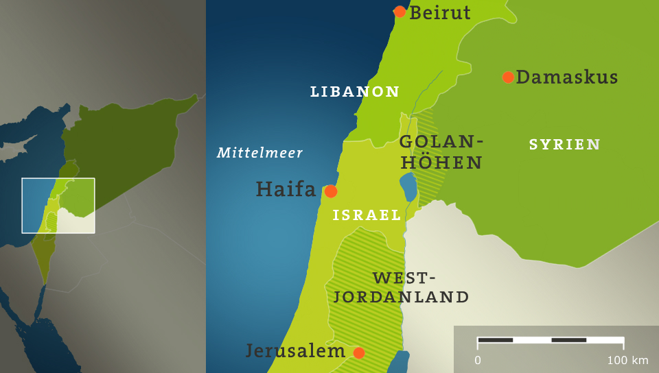 Karte Israel Libanon West-Jordanland Libanon Syrien