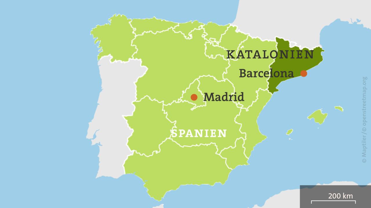 Karte: Spanien mit Katalonien | 