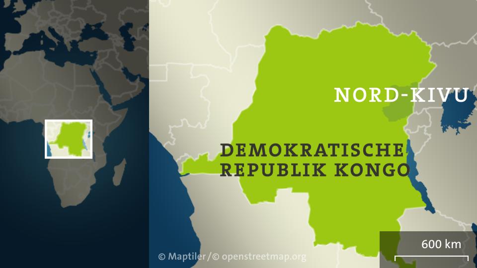 Karte mit DR Kongo und Nord-Kivu