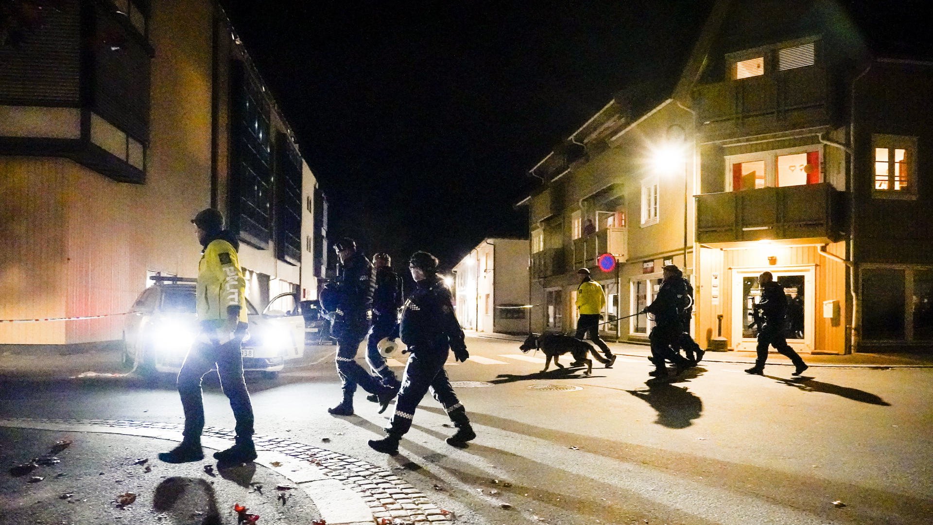 Polizisten auf Spurensuche nach Gewalttat in Kongsberg