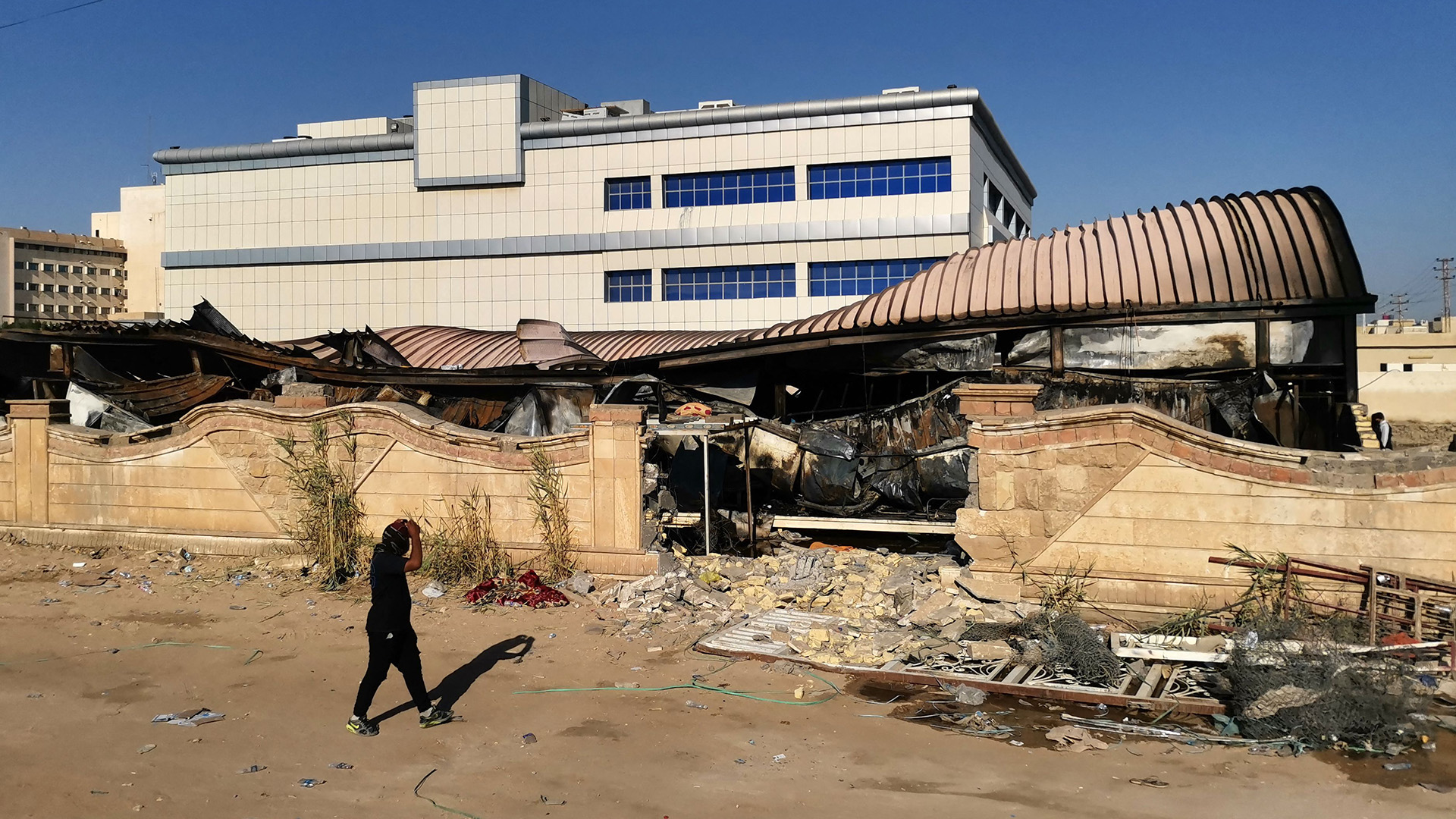 Abgebranntes Gebäude der Corona-Station | AFP