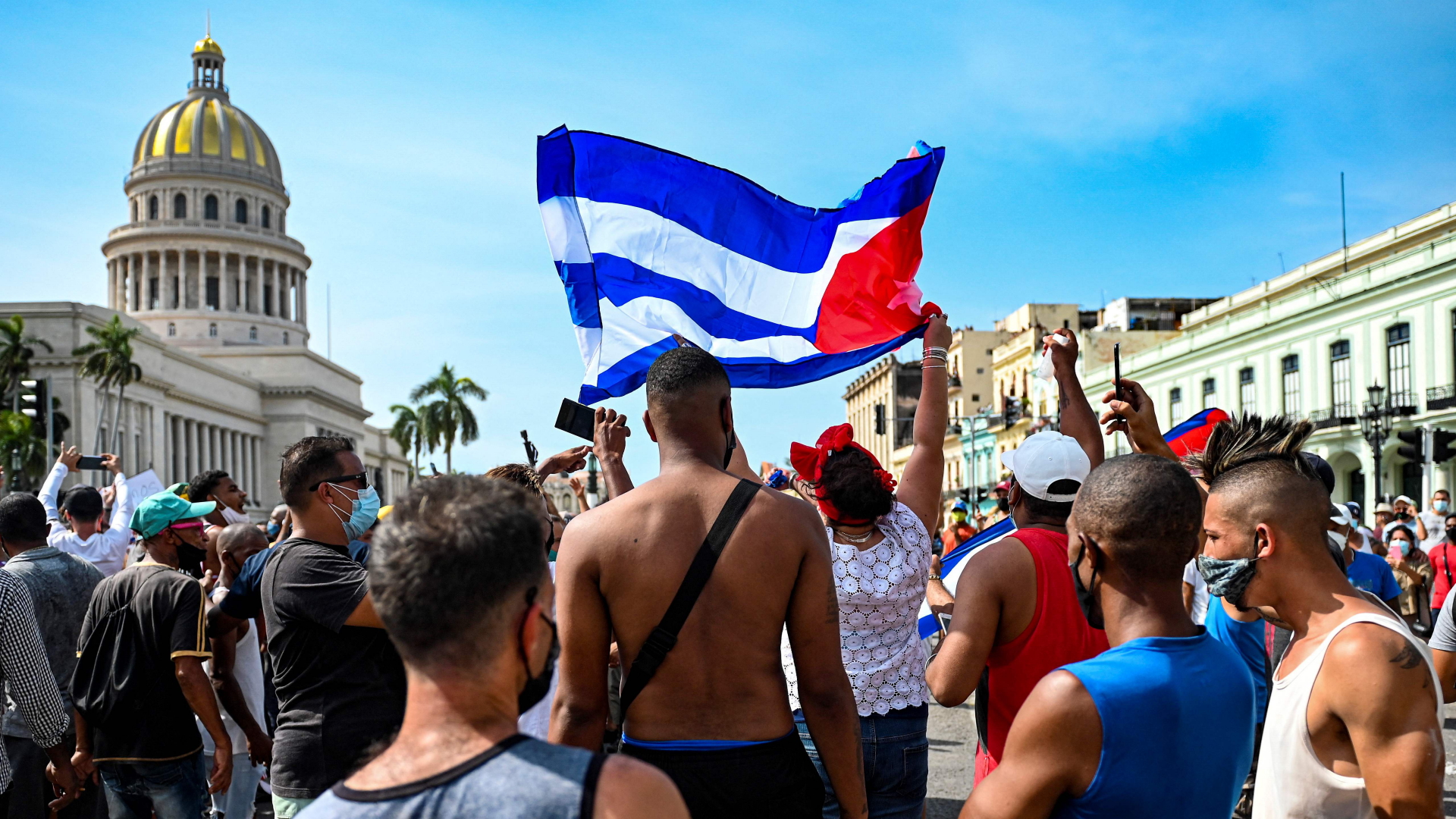 Regierungsgegner protestieren in der kubanischen Hauptstadt Havana. | AFP
