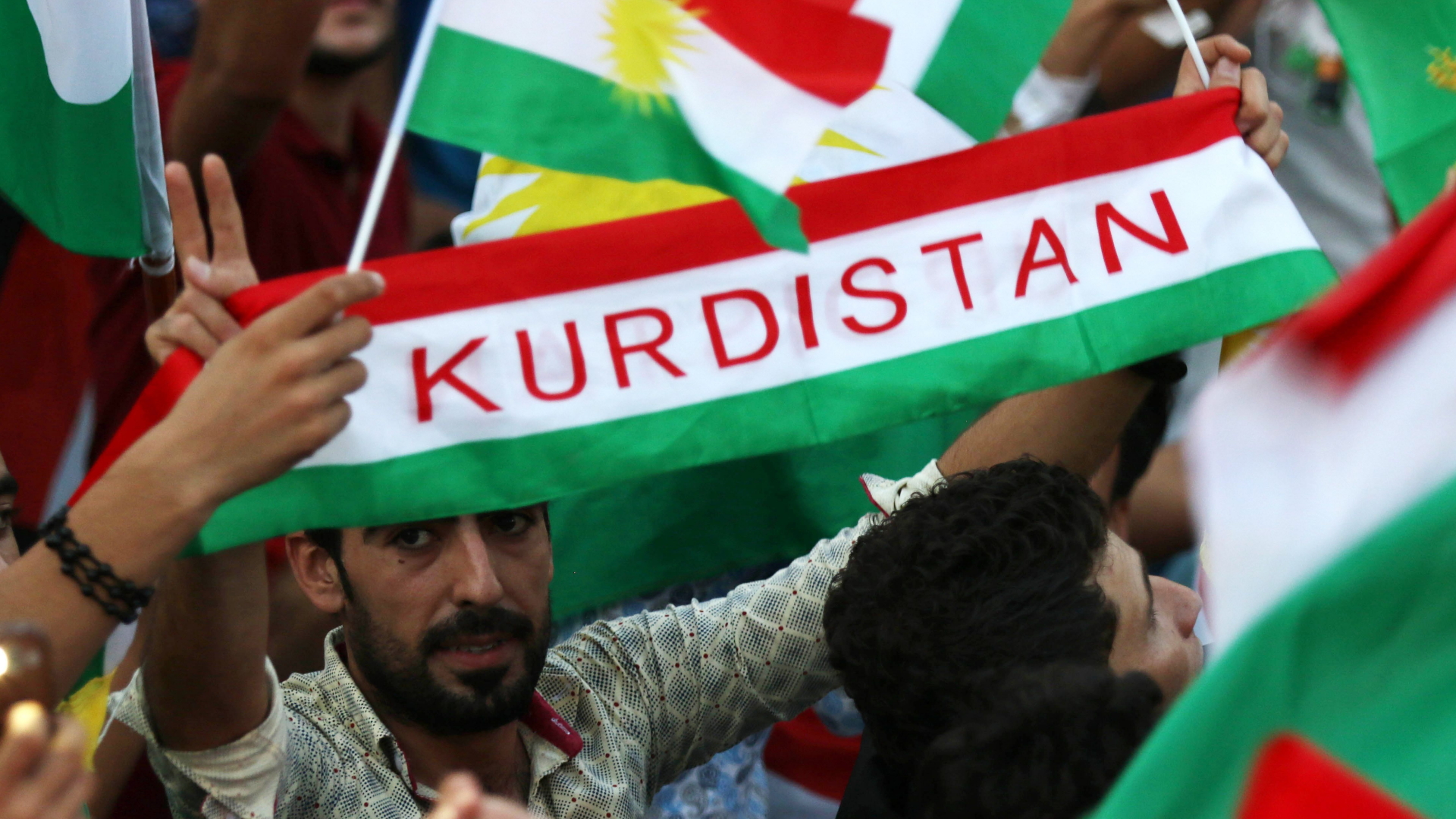 Irakische Kurden auf einer Veranstaltung für das Unabhängigkeitsreferendum
