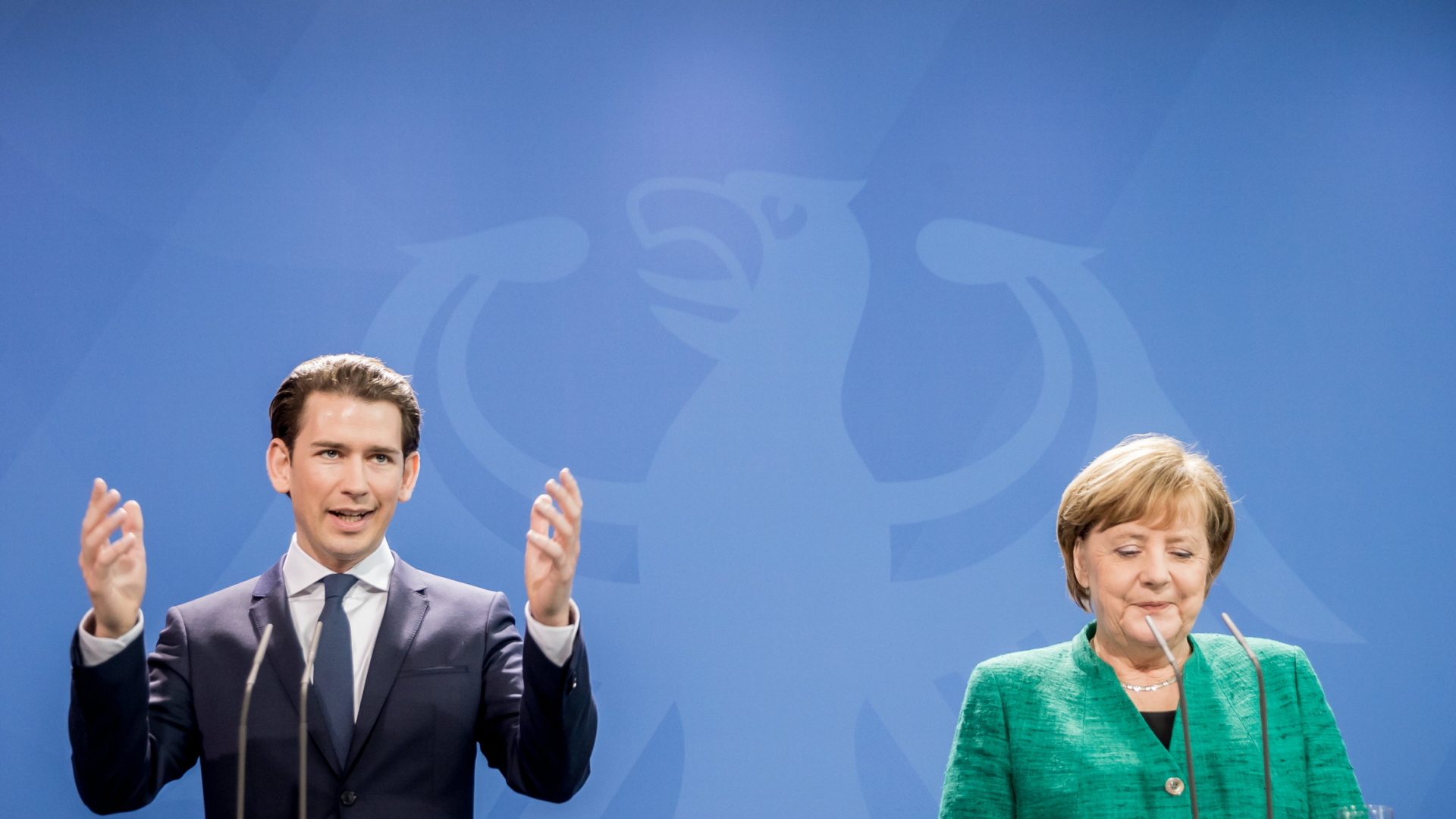 Sebastian Kurz und Angela Merkel