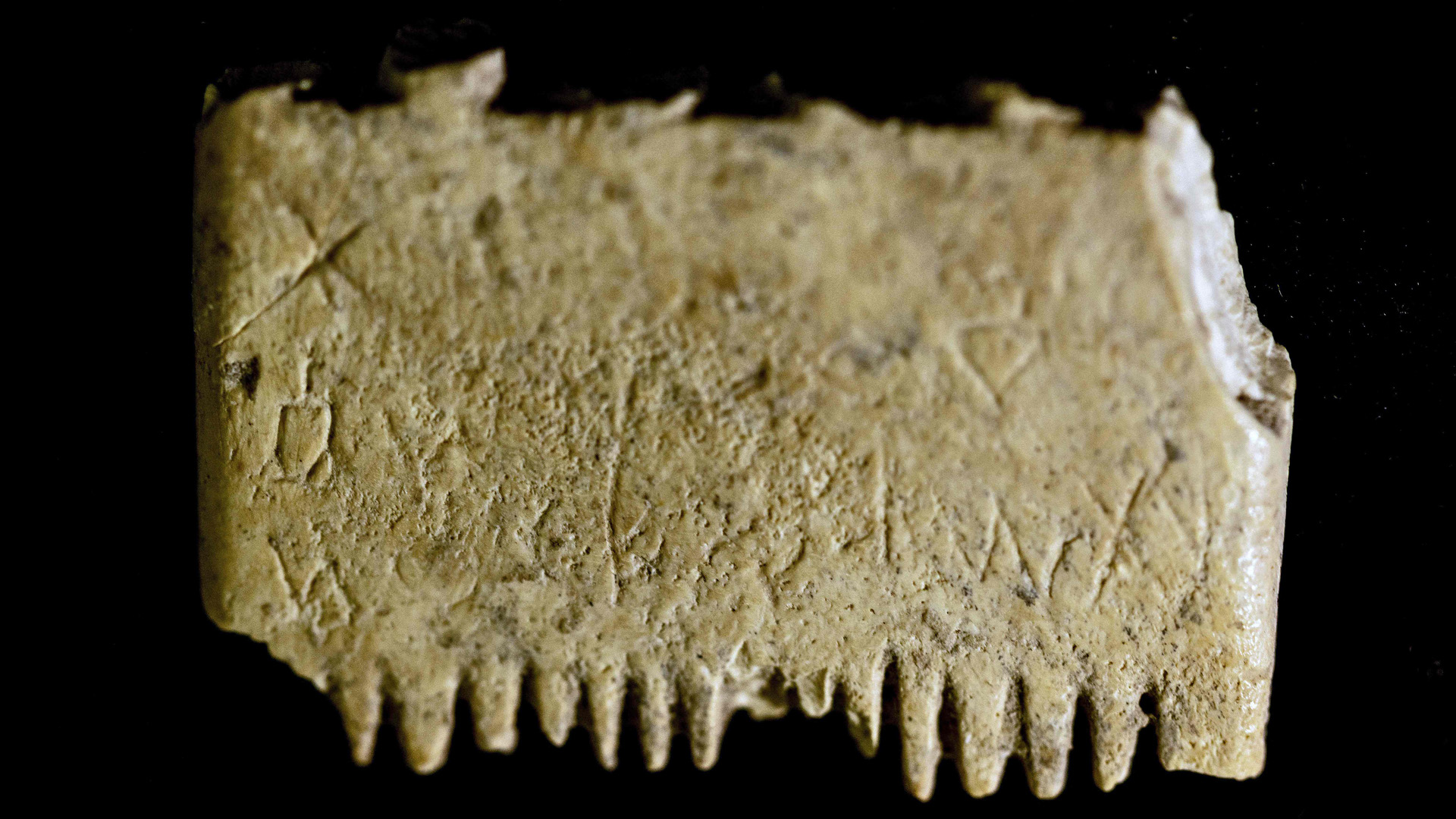 Ein tausend Jahre alter Läusekamm mit Inschrift aus Elfenbein. | AFP