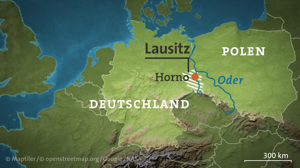 Karte: Horno in der Lausitz
