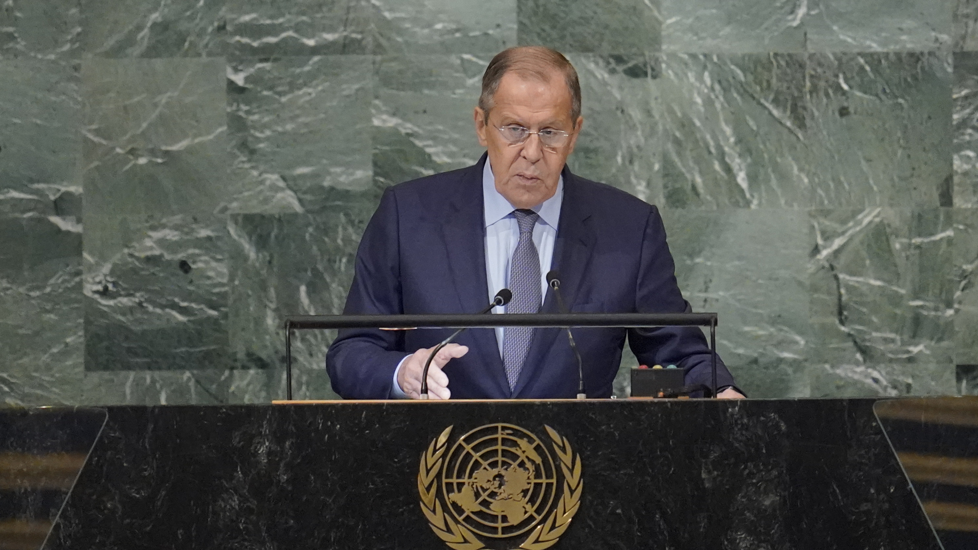 Russlands Außenminister Lawrow spricht bei der UN-Generalversammlung | dpa