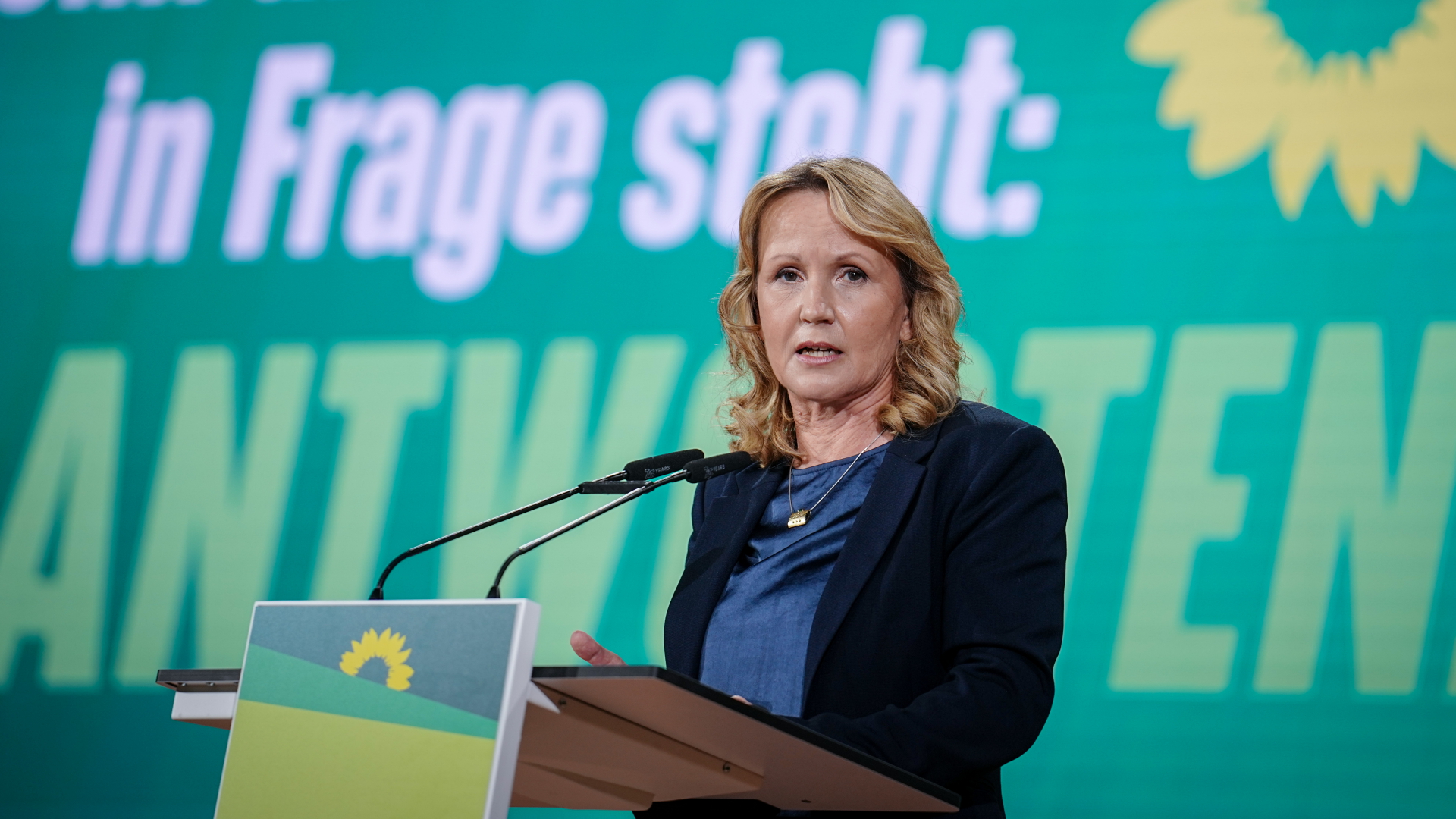 Bundesumweltministerin Steffi Lemke spricht auf dem Grünen-Parteitag | dpa