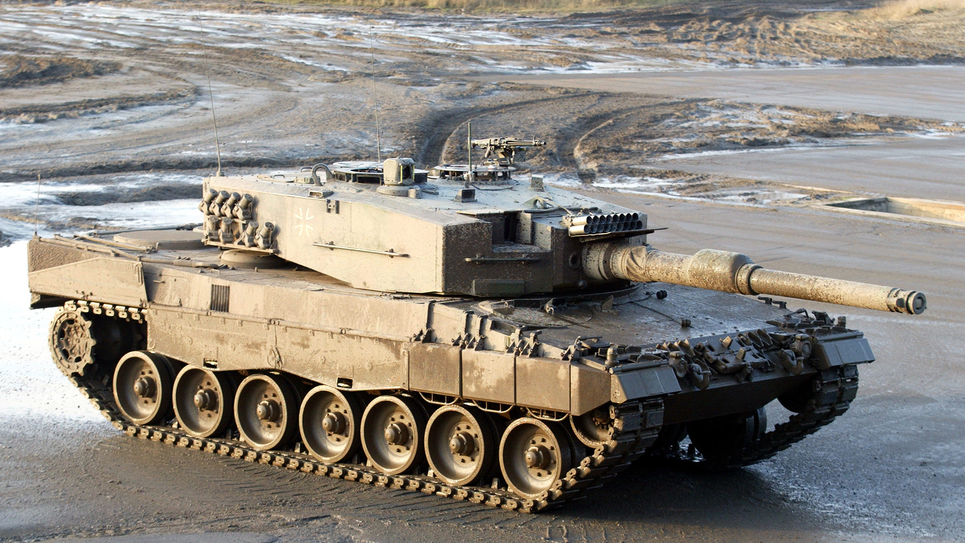 Ein Leopard 2A4 Kampfpanzer.