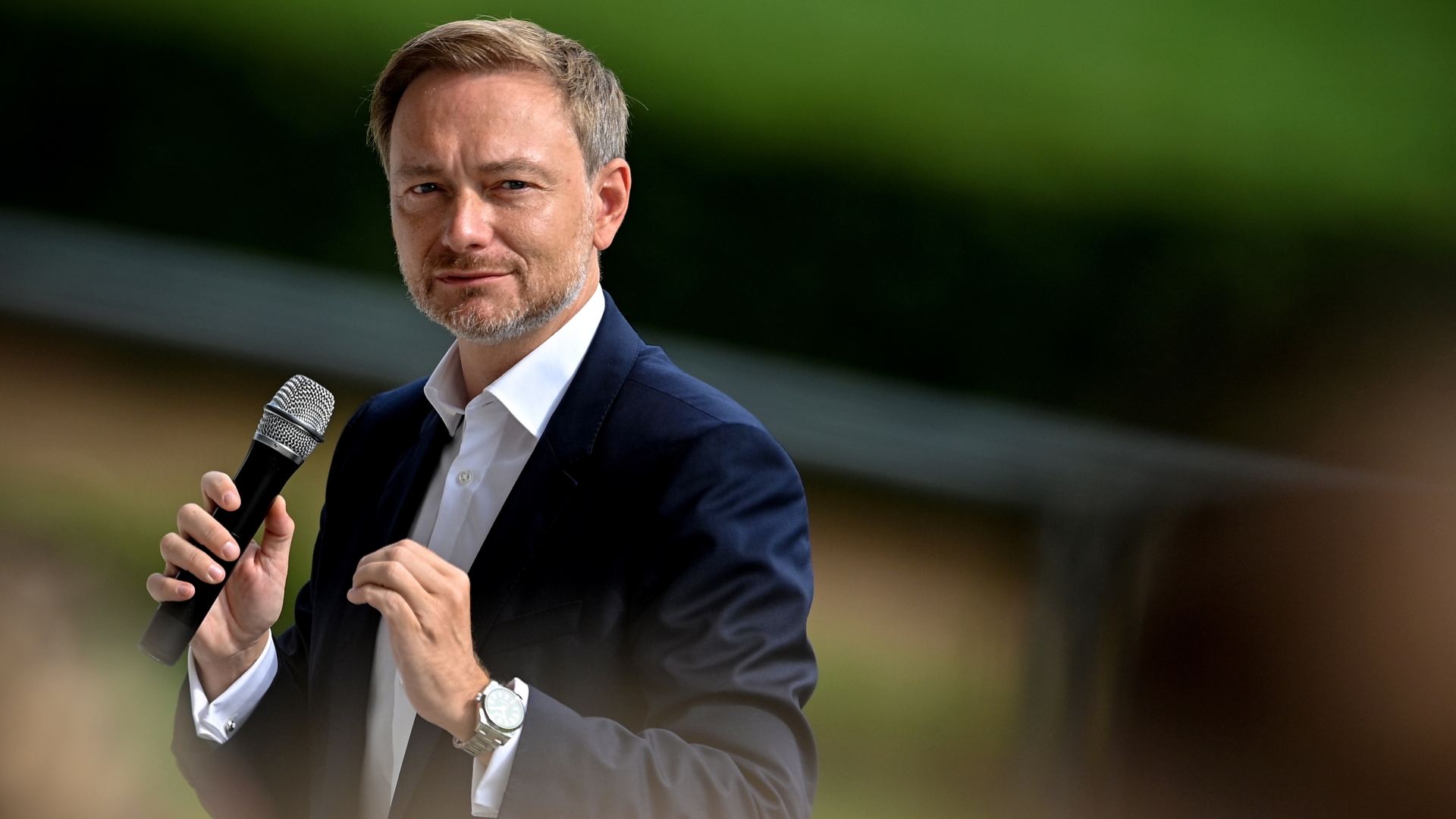 FDP-Chef Lindner bei einem Wahlkampfauftritt. | EPA
